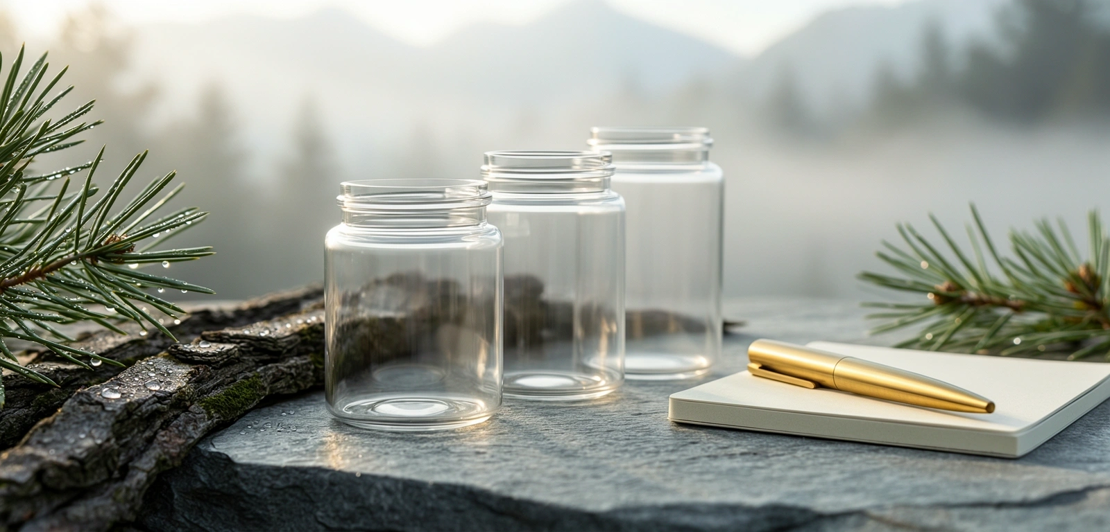 Premium wellness supplements in miron glass